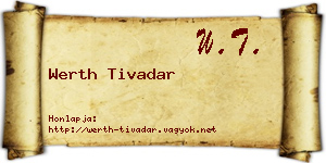 Werth Tivadar névjegykártya